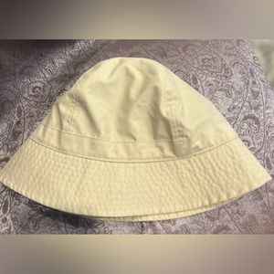 LANDS' END Hat Sun Hat Khaki Nylon Bucket Hat Sz S/M Cream